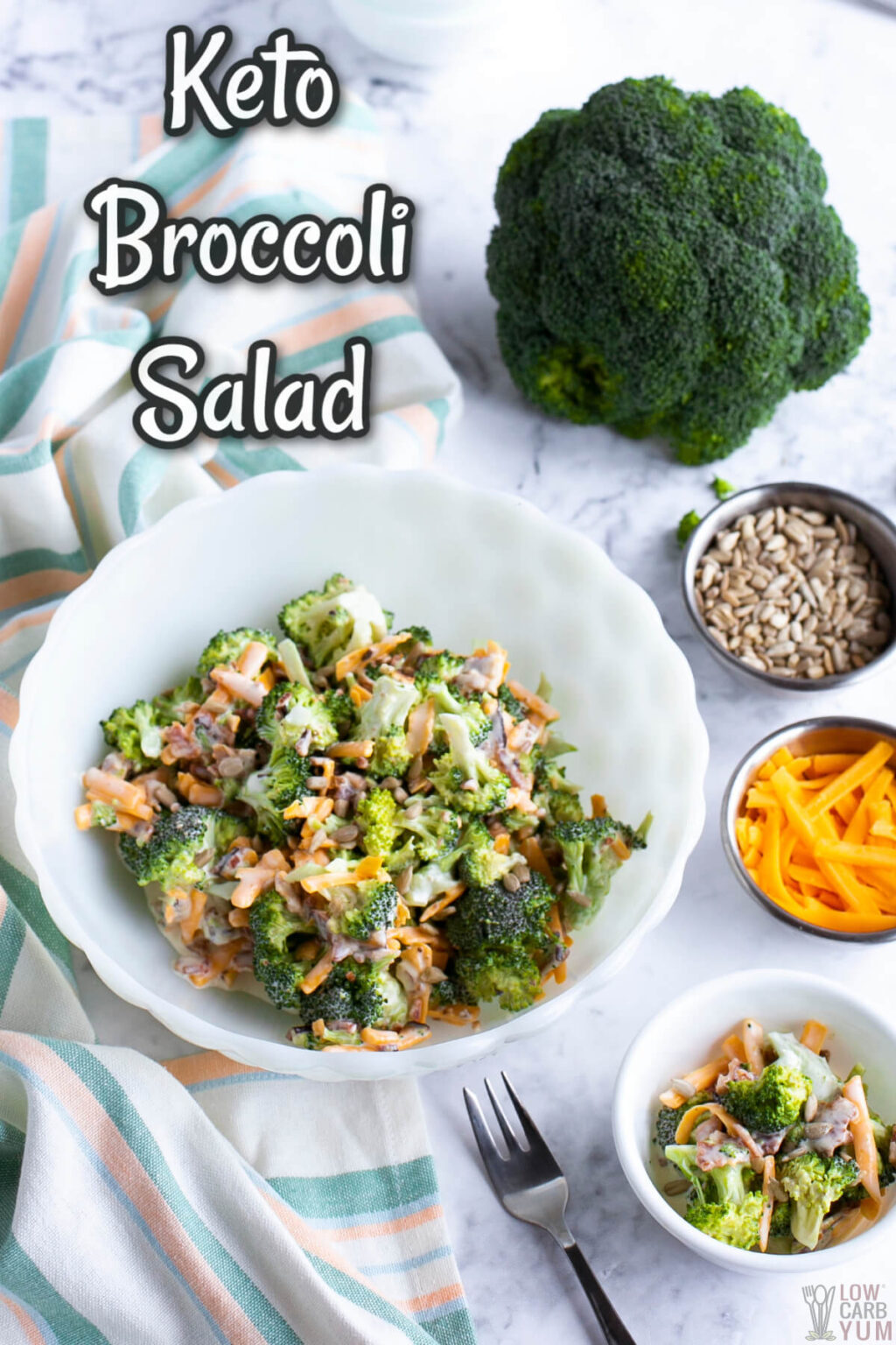 Keto Broccoli Salad Recipe With Bacon And Cheddar Low Carb Yum