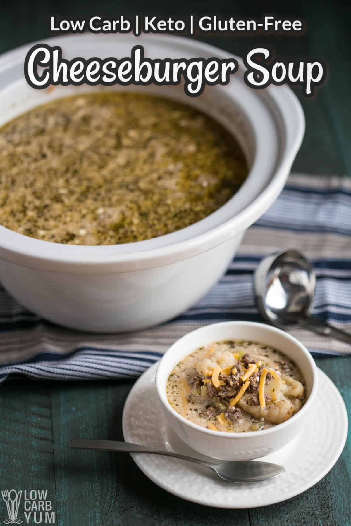 keto crockpot cheeseburger soup cover image