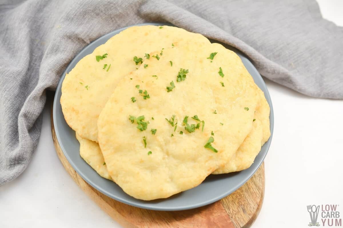 keto naan on gray plate