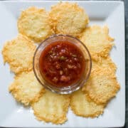 parmesan cheese crisps on plate