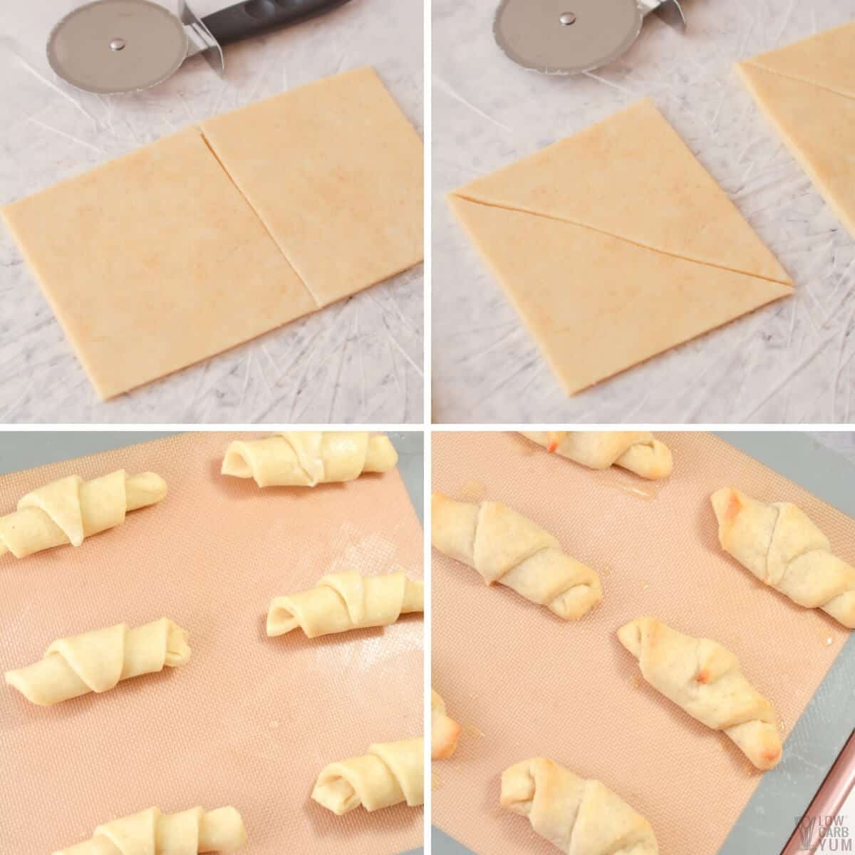 preparing and baking the croissants