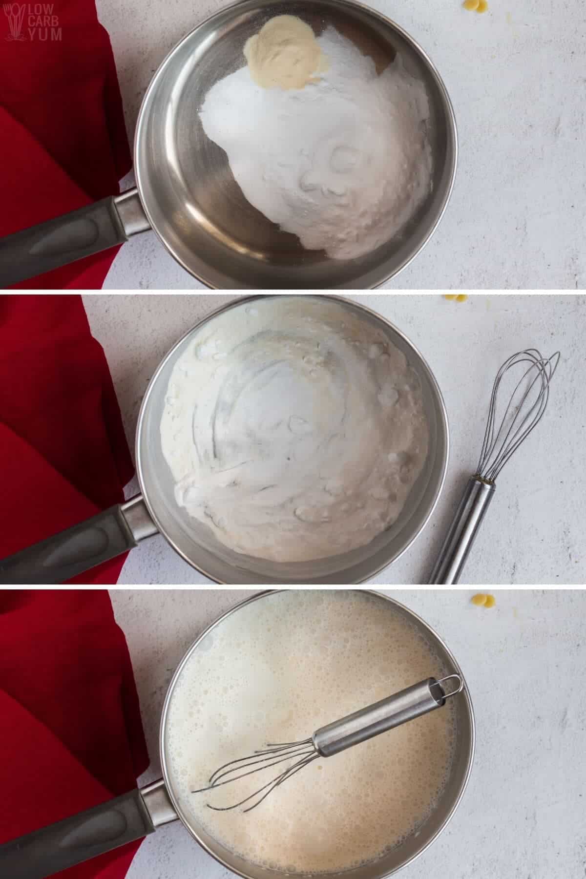 initial white chocolate pudding steps