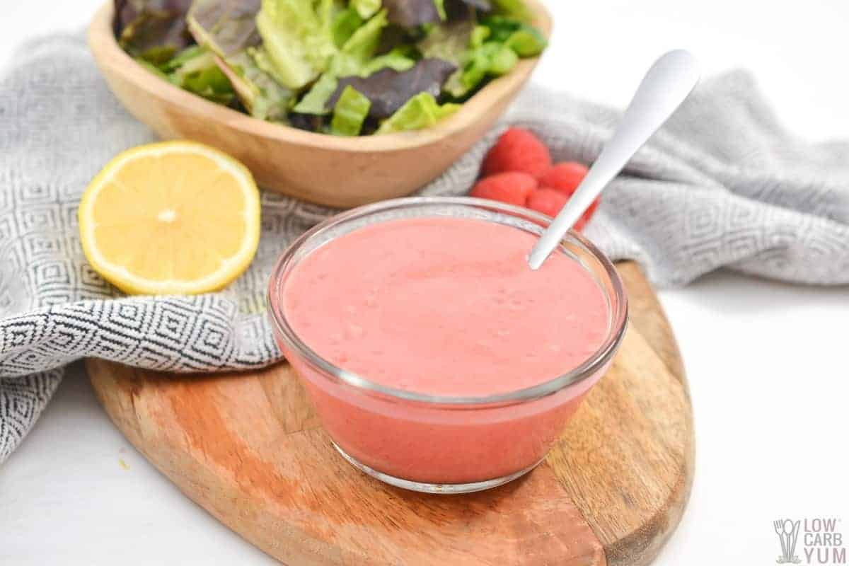 Keto Raspberry Vinaigrette - Sweet Keto Salad Dressing - Low Carb Yum