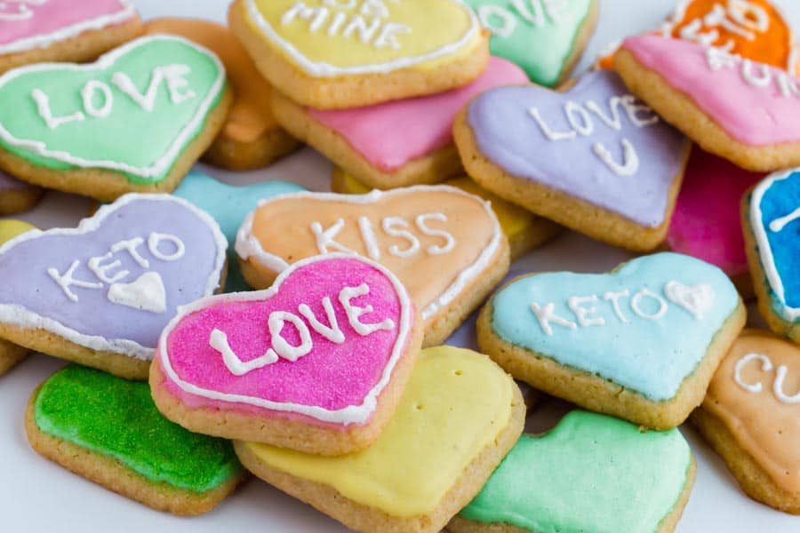 Keto Sugar Cookies in the shape of a heart