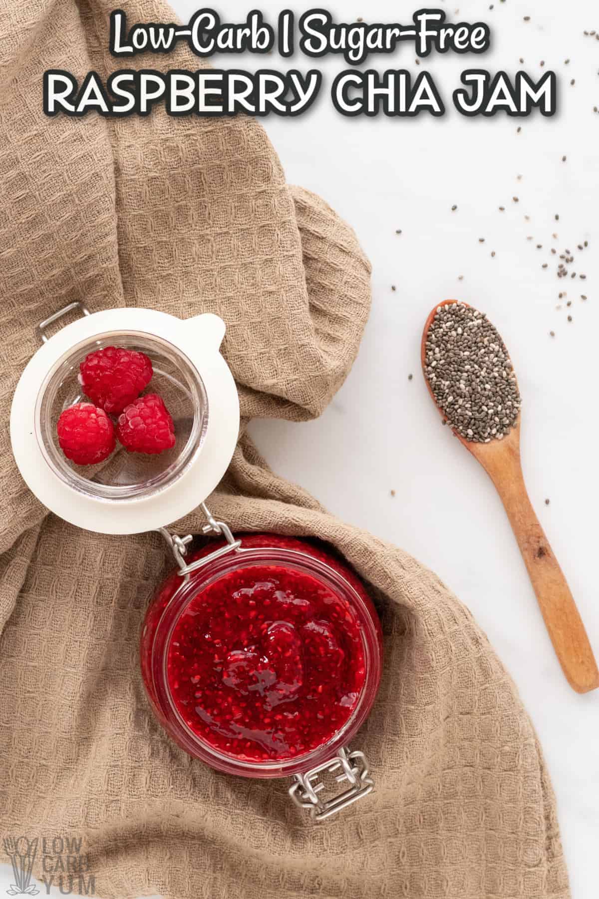 Raspberry Chia Low Carb Jam (No Sugar Added) - Low Carb Yum