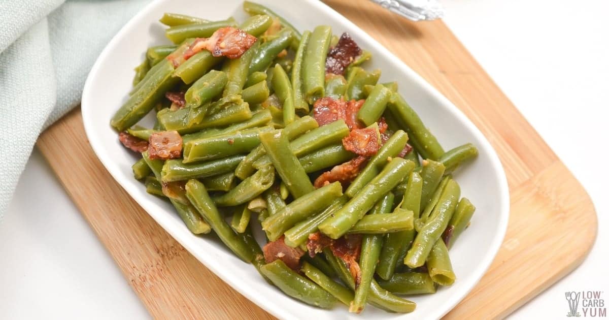 Southern Green Beans With Bacon Easy Keto Side Dish Low Carb Yum