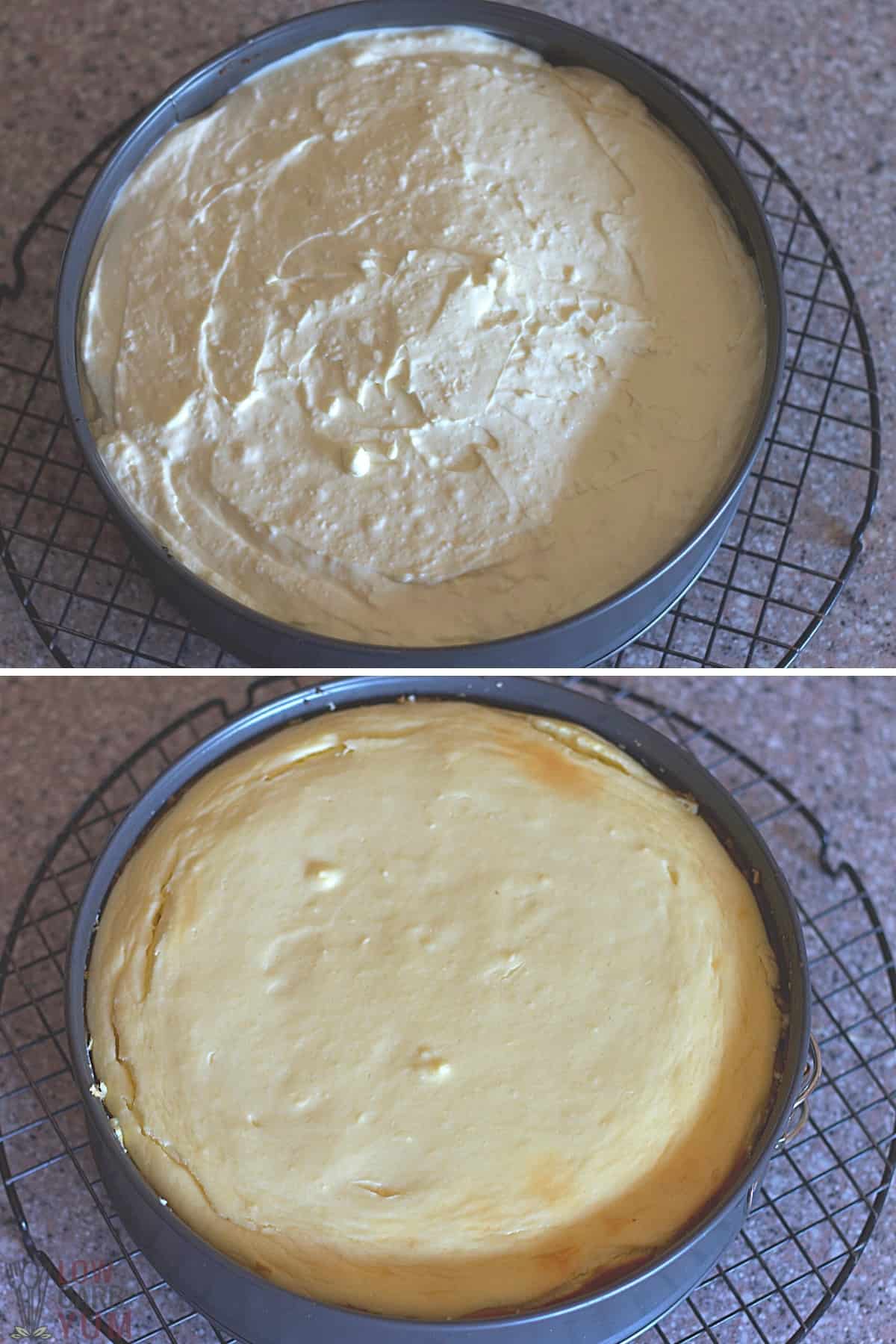 baking the cheesecake layer