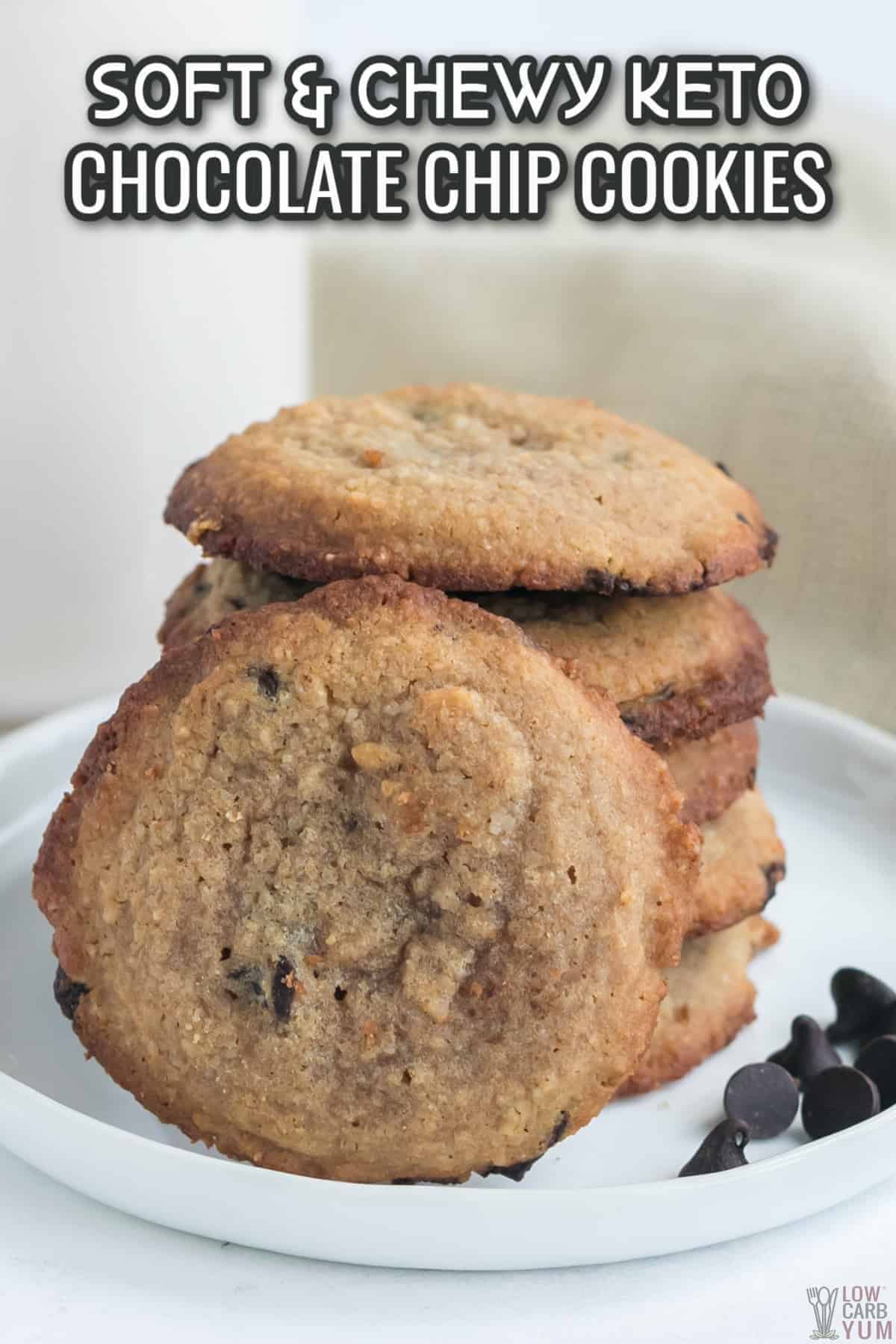 chewy keto chocolate chip cookies recipe cover image