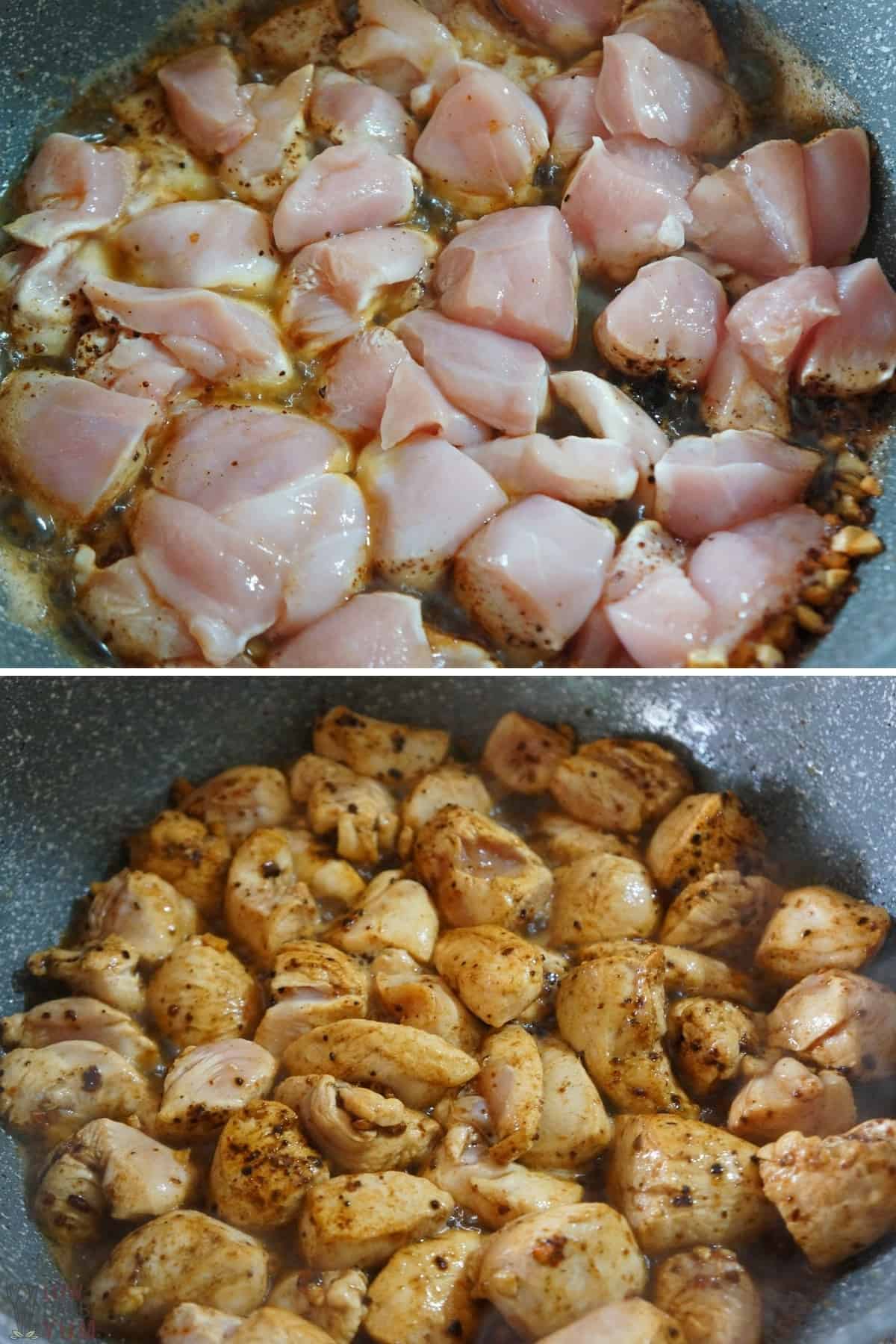 cooking chicken in pan