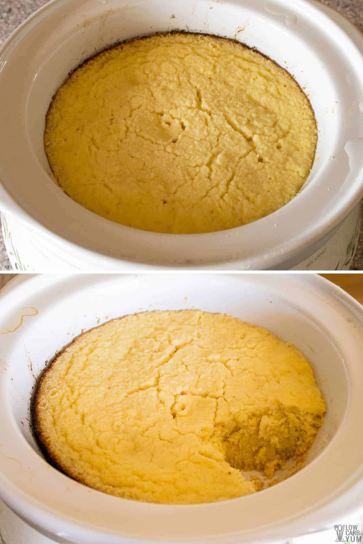 lemon cake dessert cooked in crock pot