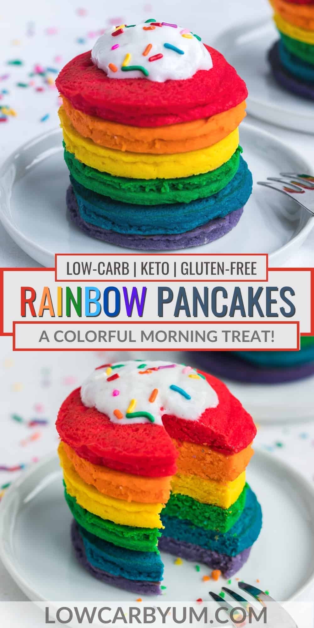 rainbow pancakes pinterest image