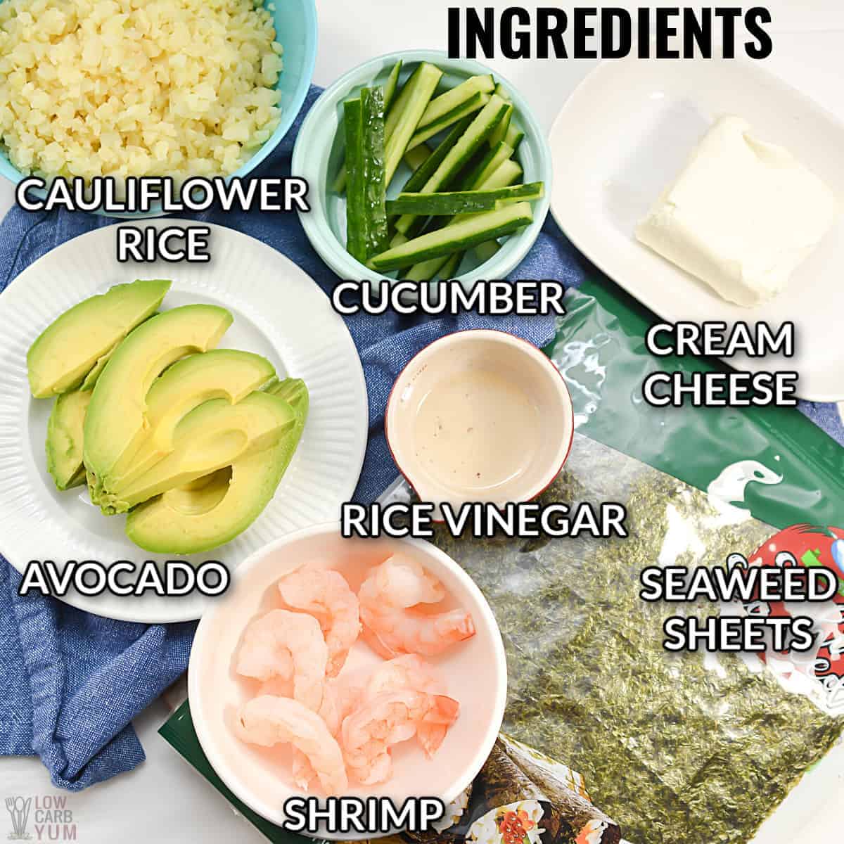 ingredients for keto sushi rolls recipe