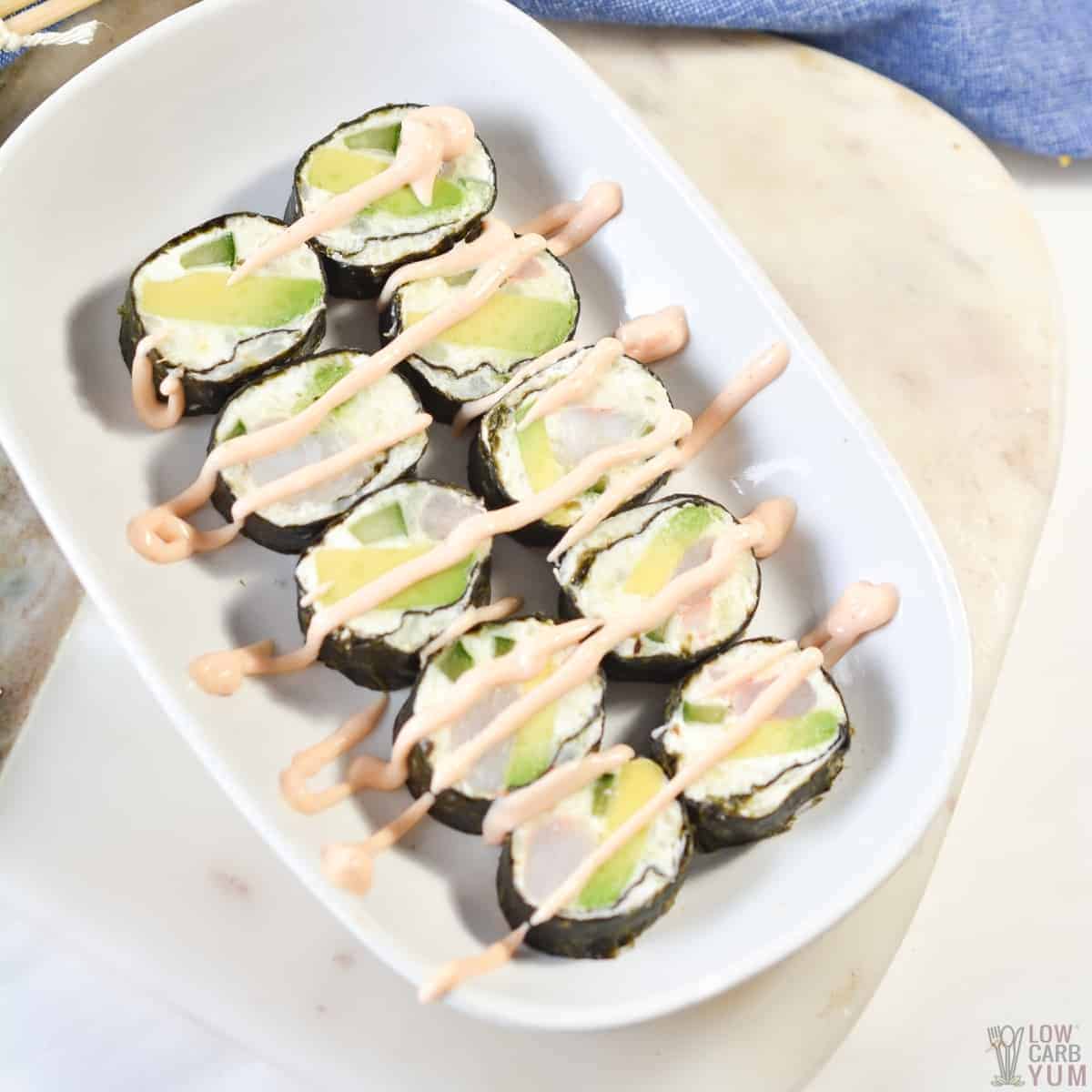 keto sushi rolls featured image