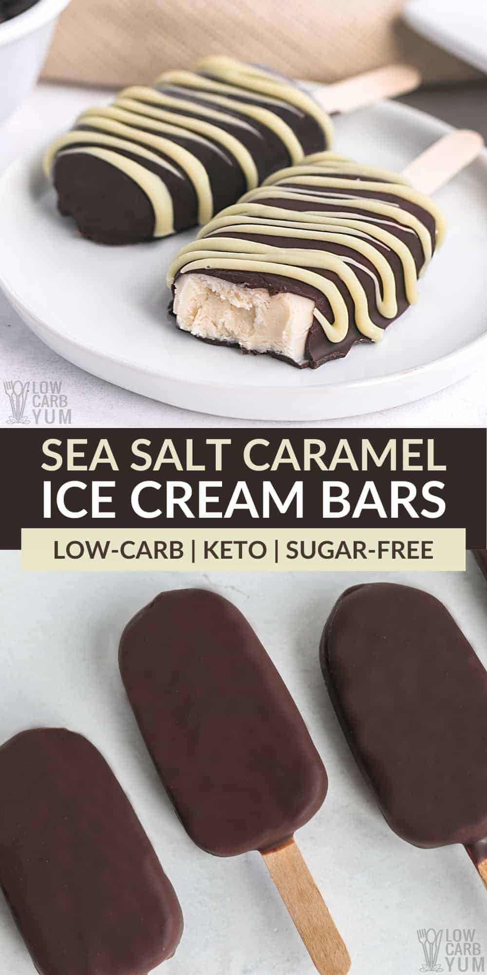 sea salt caramel ice cream bars pinterest image