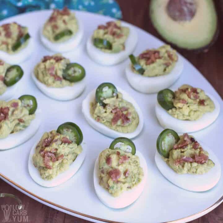 Spicy keto deviled eggs without mayo low carb yum