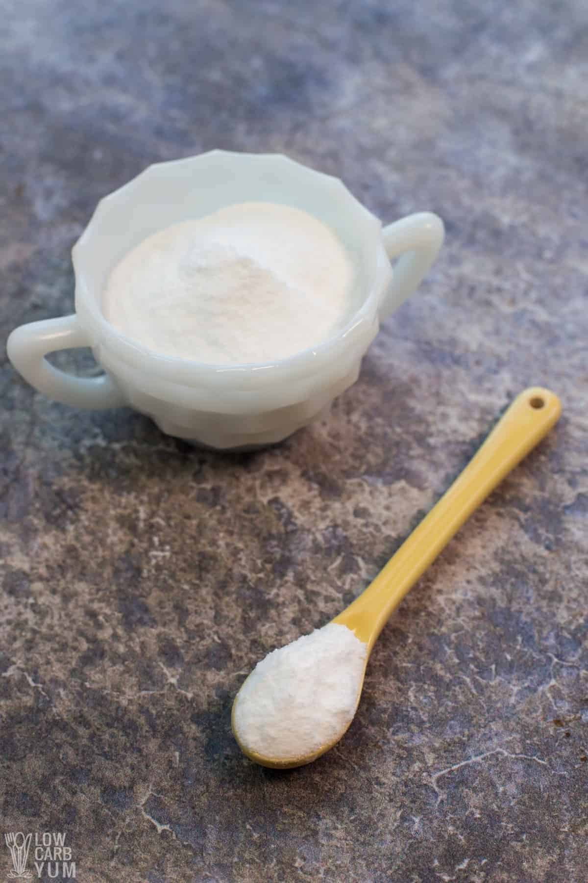 allulose keto sweetener in dish and spoon