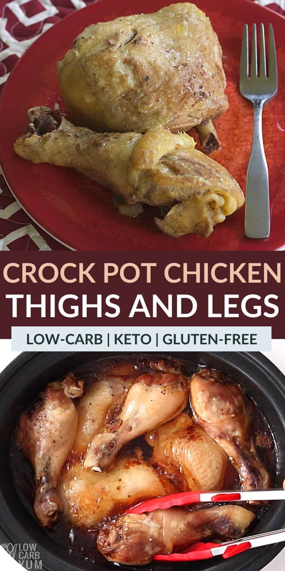 crock pot chicken thighs and legs recipe pinterest image