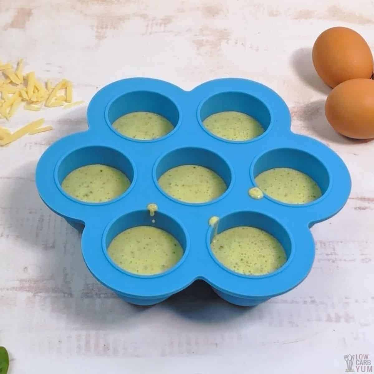 filled silicone egg bite mold