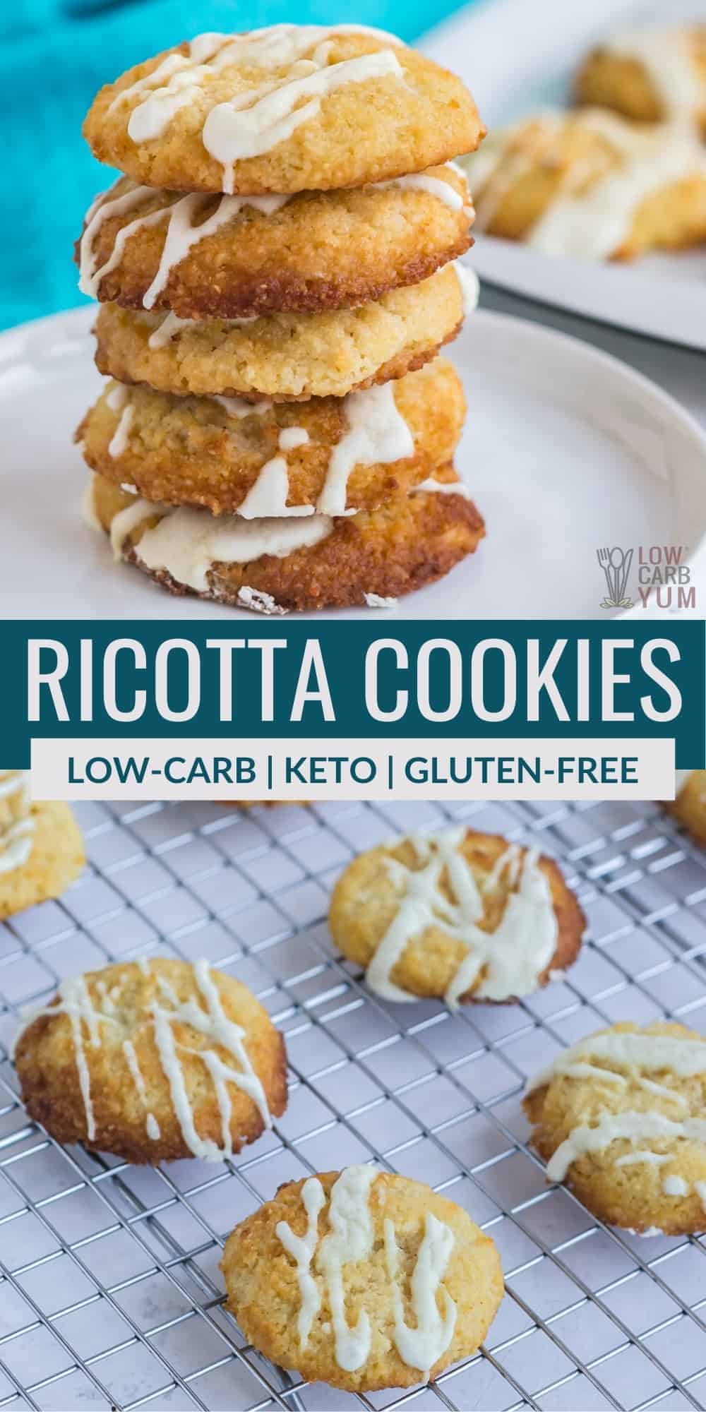 keto almond ricotta cheese cookies pinterest image