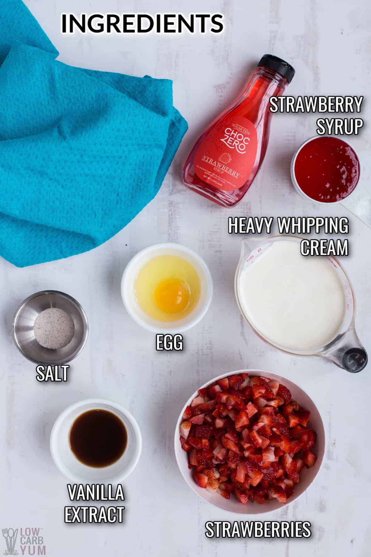 ingredients for keto strawberry ice cream