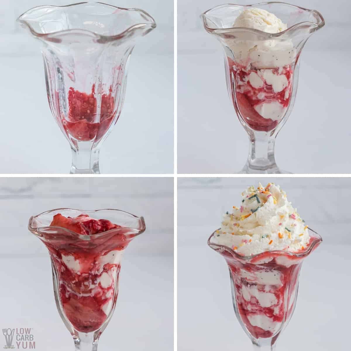 steps for strawberry sundae