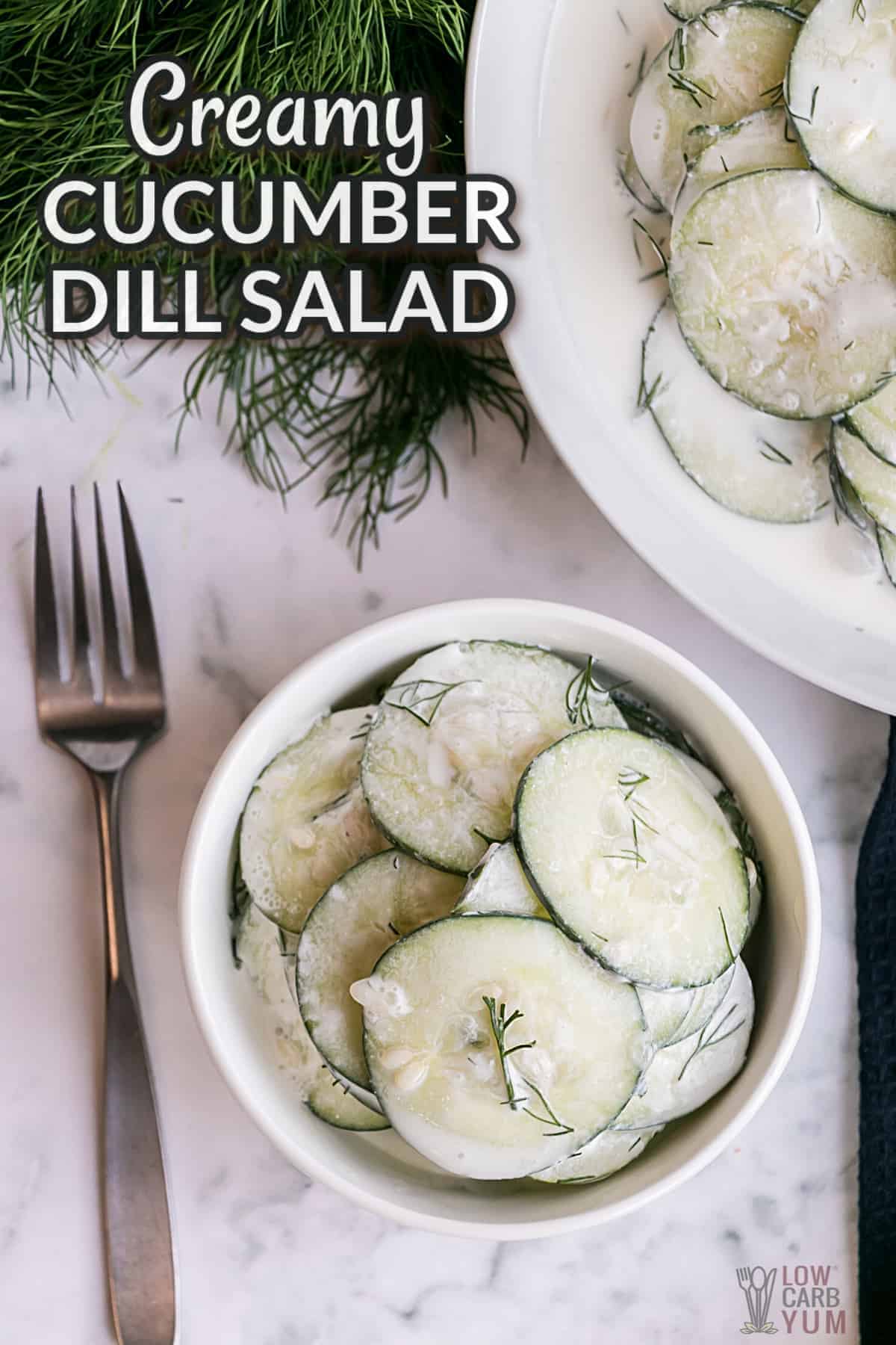 Creamy Cucumber Dill Salad | Low Carb Yum