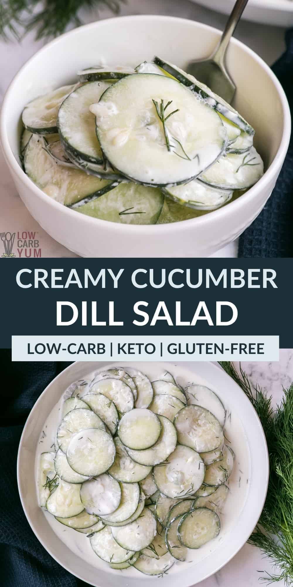 creamy cucumber dill salad pinterest image