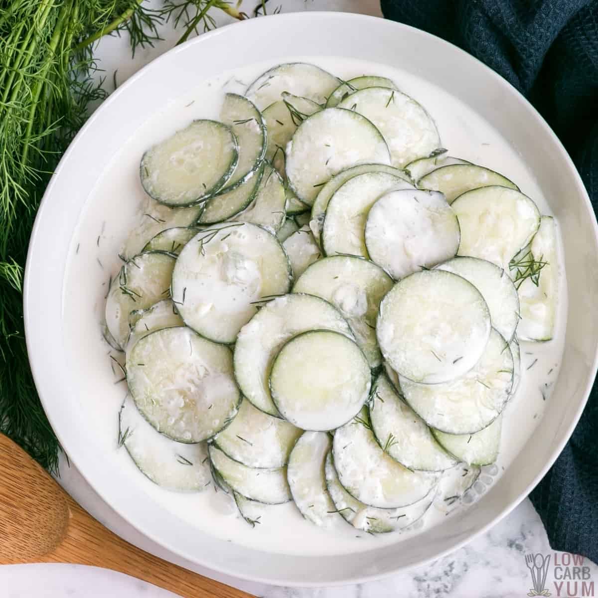 Creamy Cucumber Dill Salad Low Carb Yum