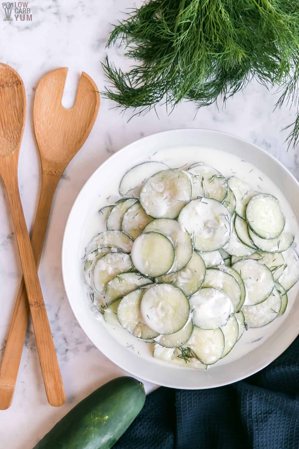 finished salad in white bowl