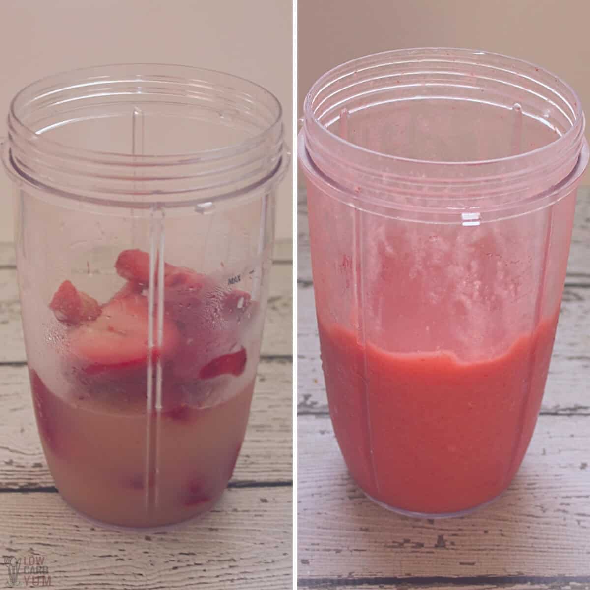 fruit juice puree in small blender