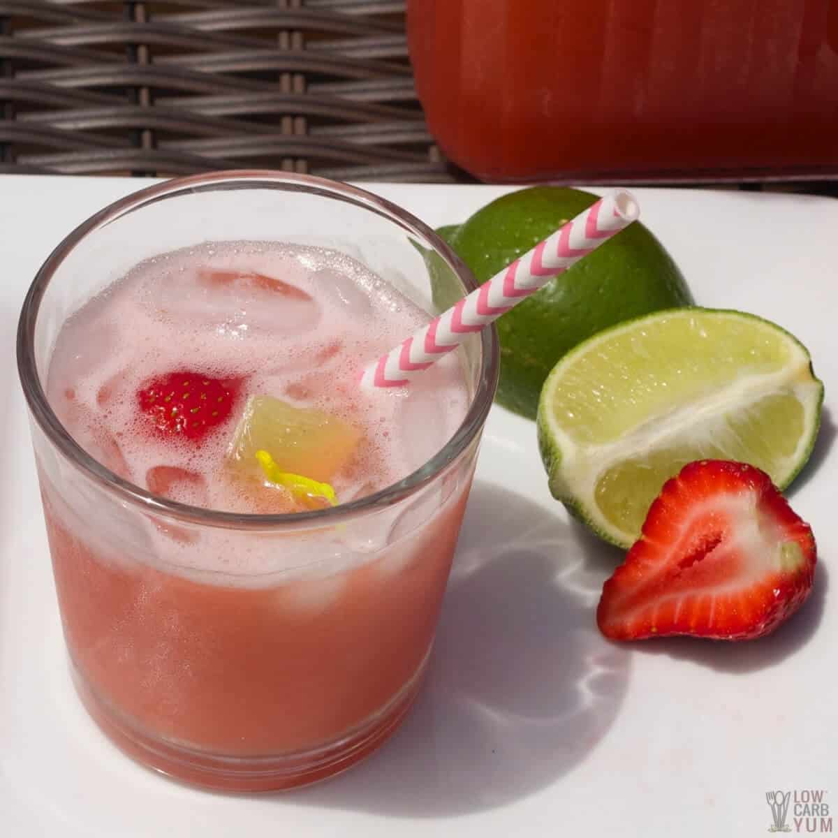 glass of strawberry limeade