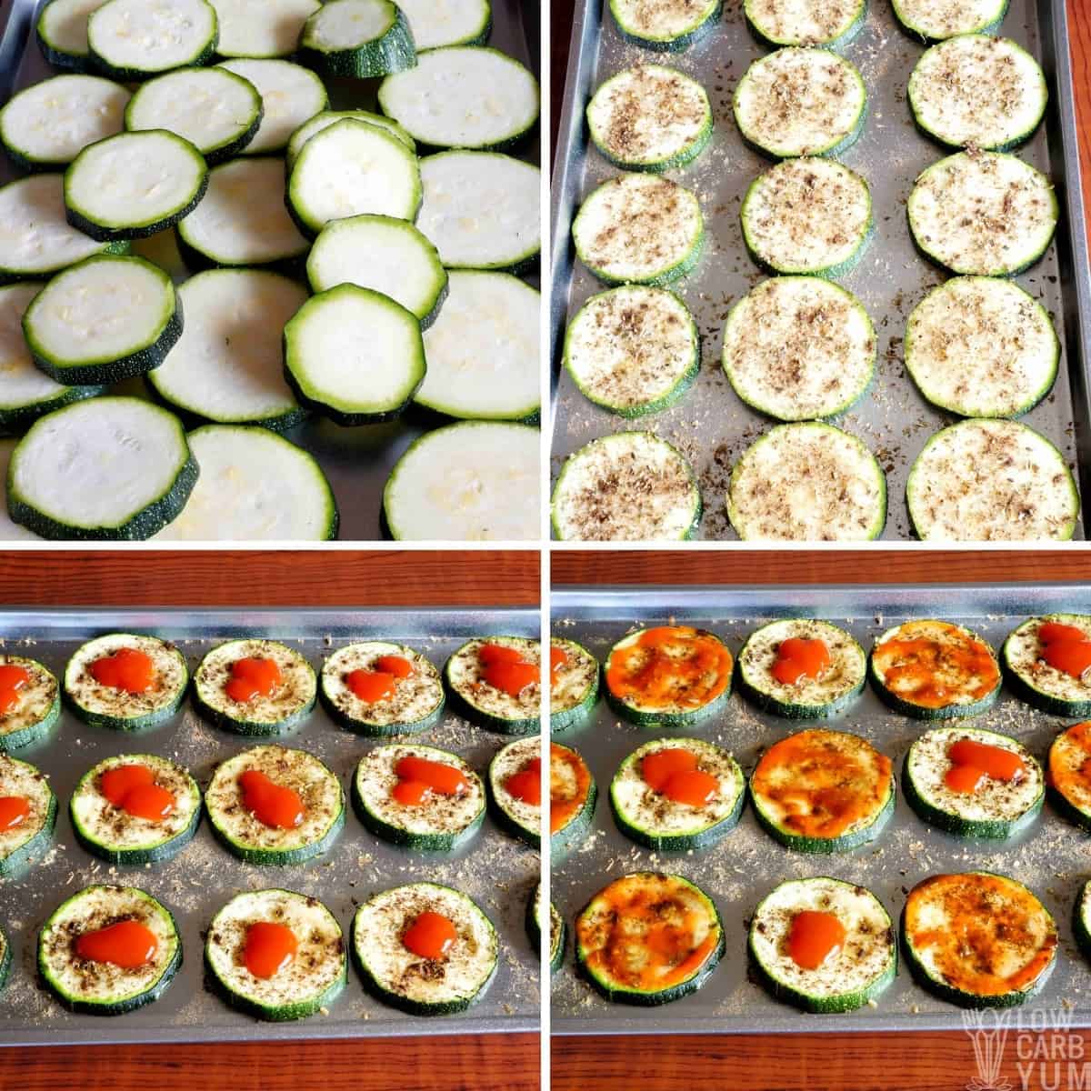 zucchini pizza bites recipe initial steps