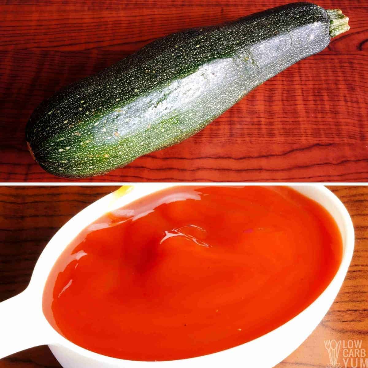 zucchini and pizza sauce