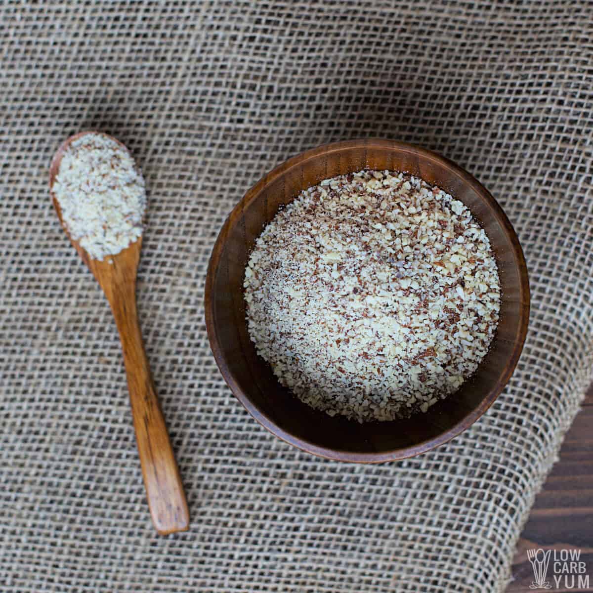 almond meal in bowl and spoon