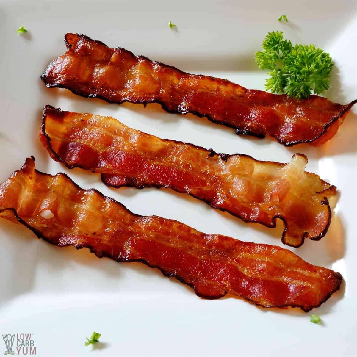 baked bacon on plate