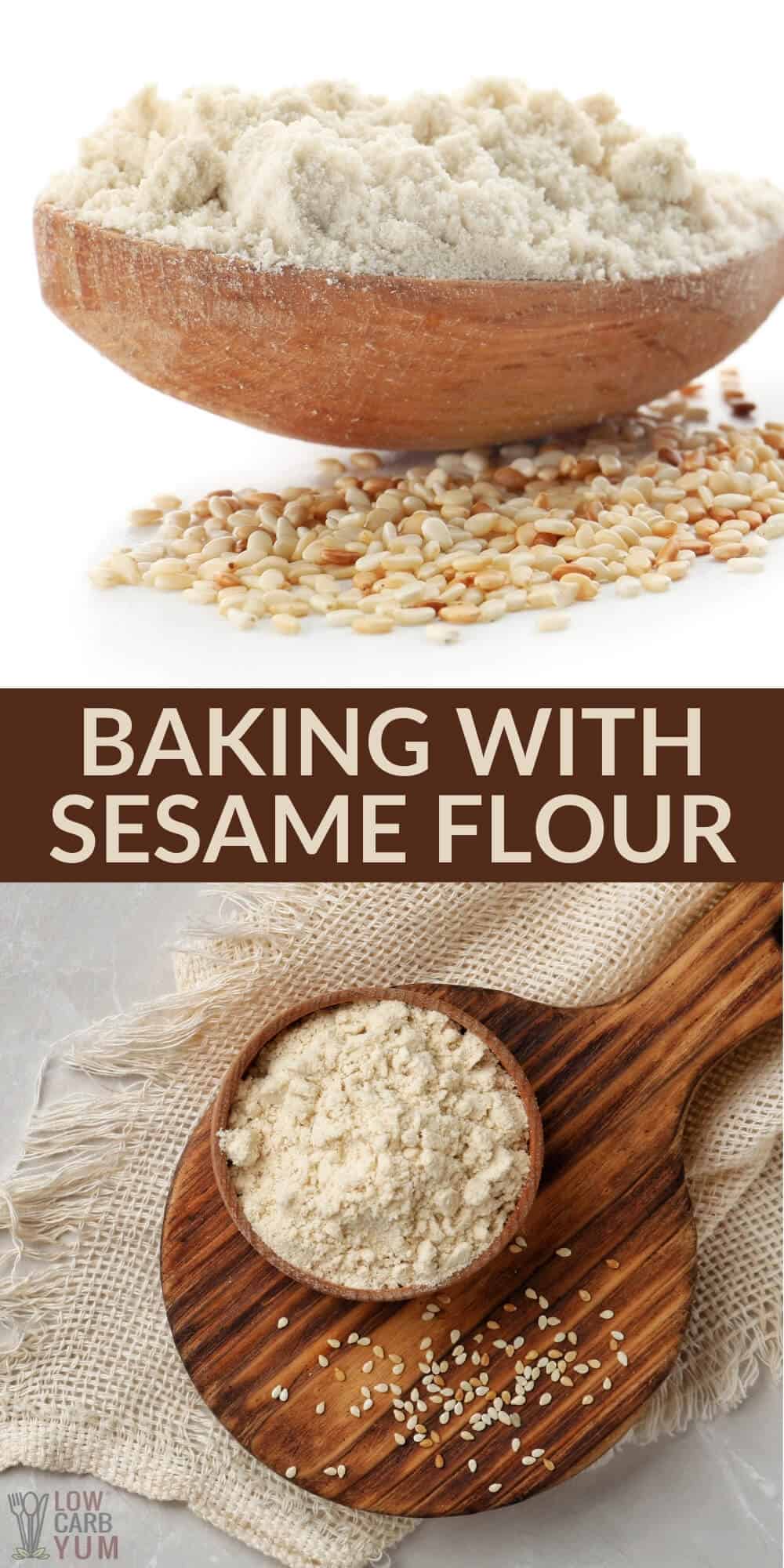 baking with sesame flour pinterest image