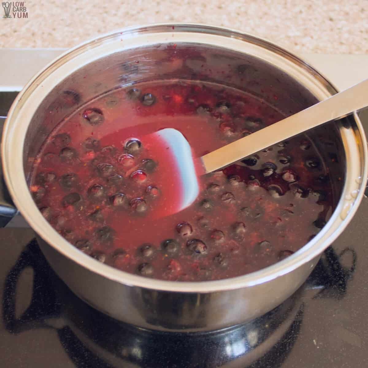 blueberry lemonade mixture in pot