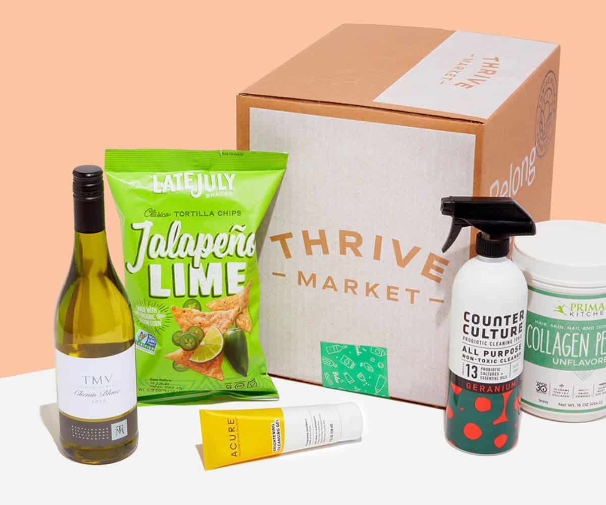 box of items of thrive market