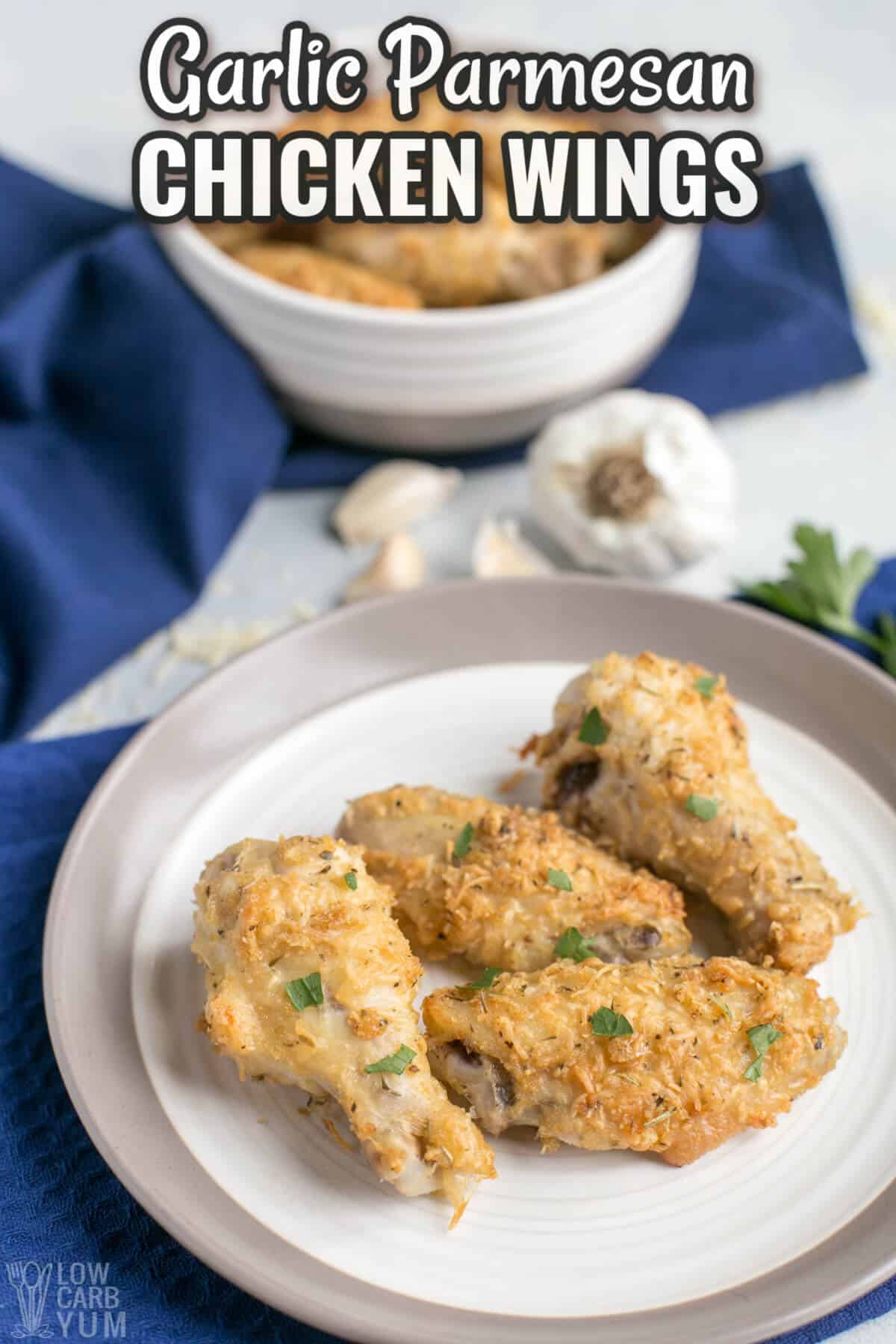 cover image for garlic parmesan wings recipe