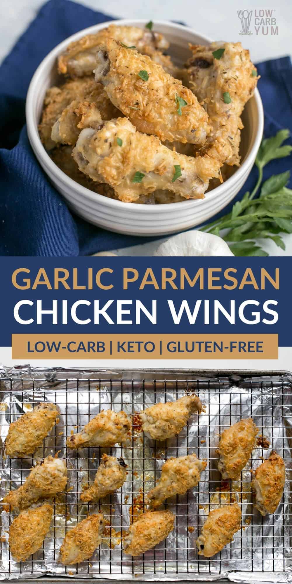 garlic parmesan chicken wings pinterest image