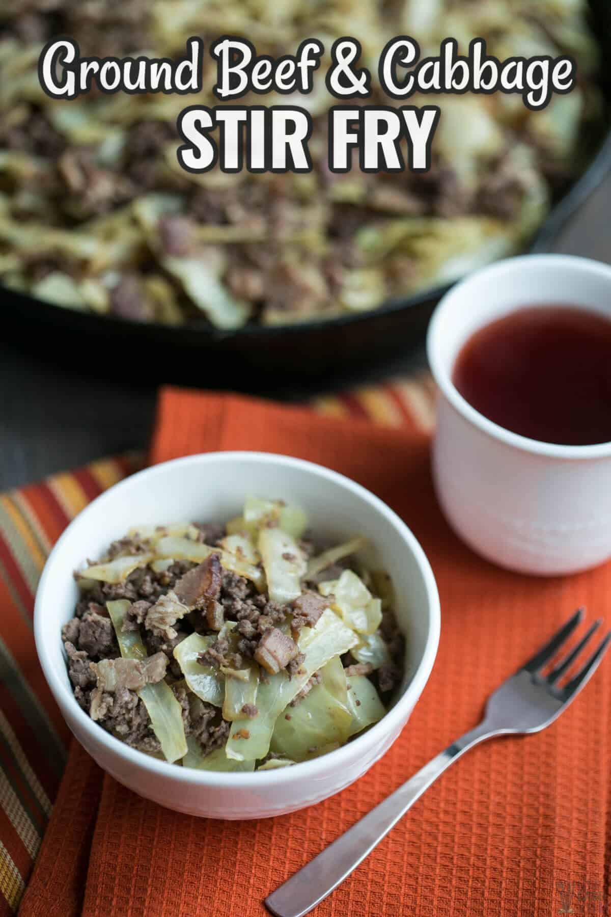 ground beef and cabbage stir fry cover image