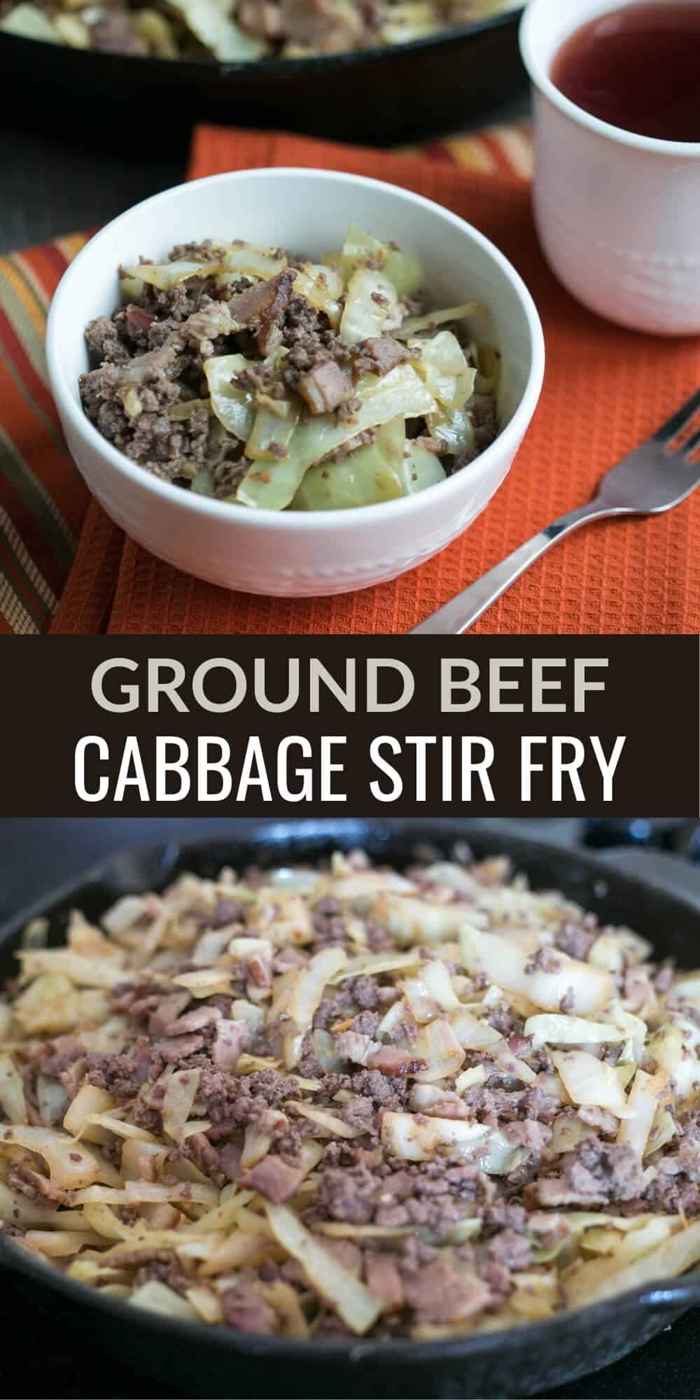 ground beef cabbage stir fry pinterest image