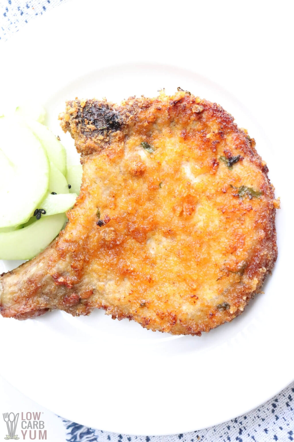 Keto Air Fryer BoneIn Pork Chops Made With Pork Rinds Low Carb Yum