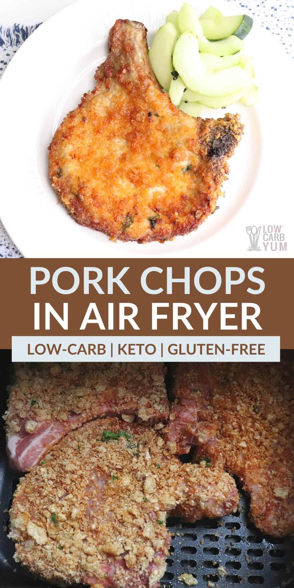 pork chops in air fryer pinterest image