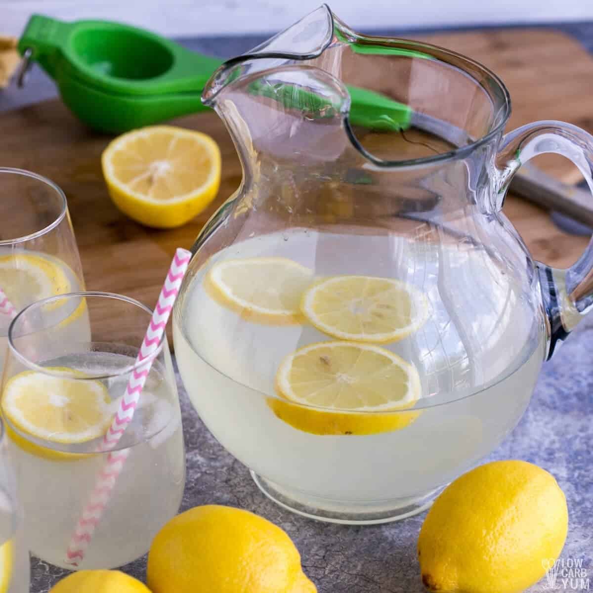 serving the lemonade in glasses