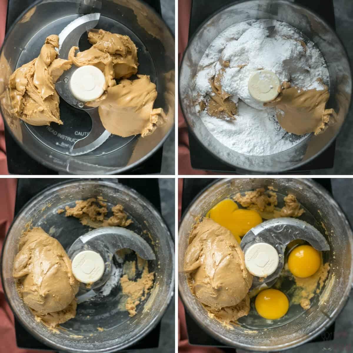 preparing the brownie batter in food processor