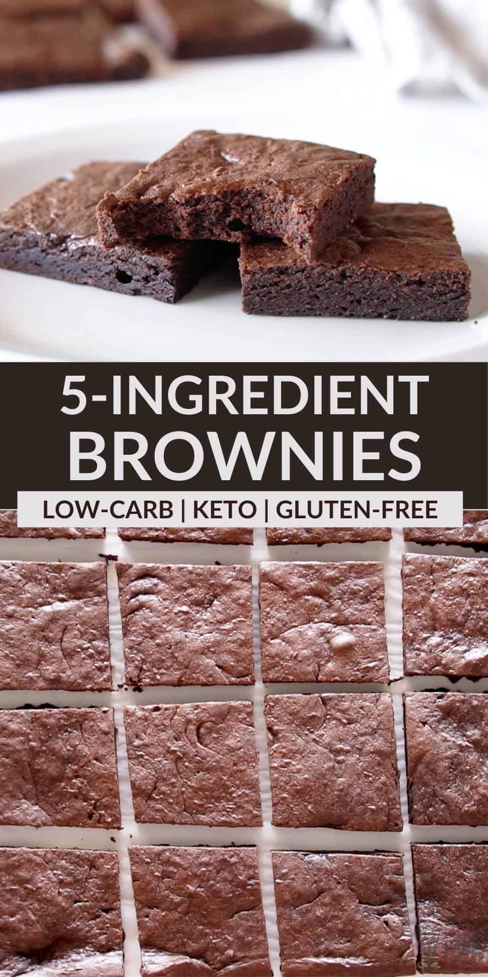 5 ingredient keto brownies pinterest image.
