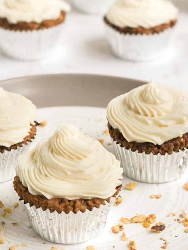 Keto Zucchini Cupcakes with Cream Cheese Frosting Story