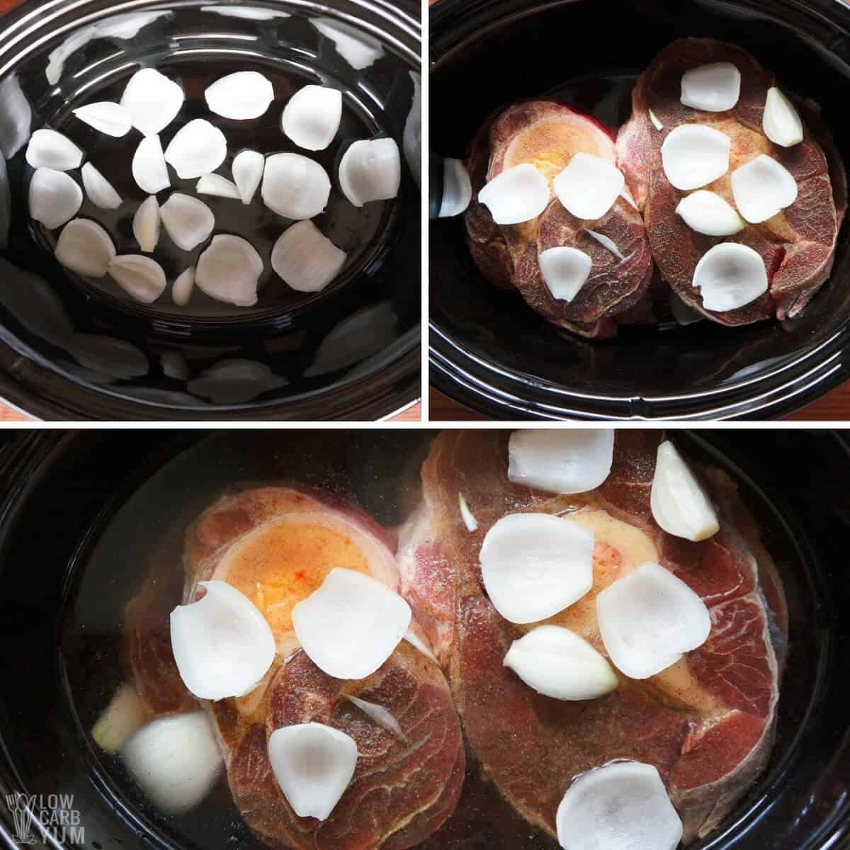 beef and onions in crock pot