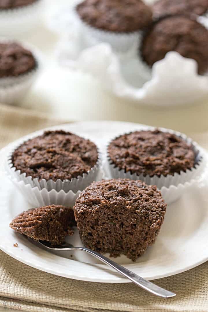 GlutenFree Chocolate Zucchini Muffins (No Sugar Added)